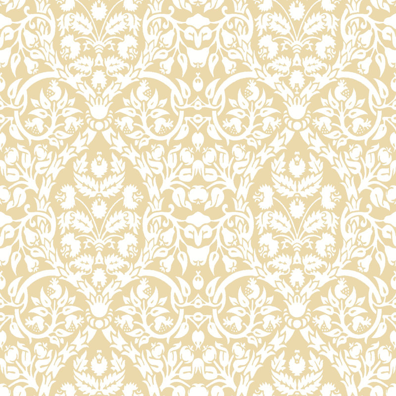 Blooming Garden Collection Damasco Garden Wallpaper Roll, Yellow
