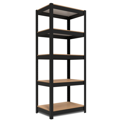 Tablette réglable 24 po à 5 niveaux pour garde-robe, garde-manger et bureau personnel, noir, paquet de 1