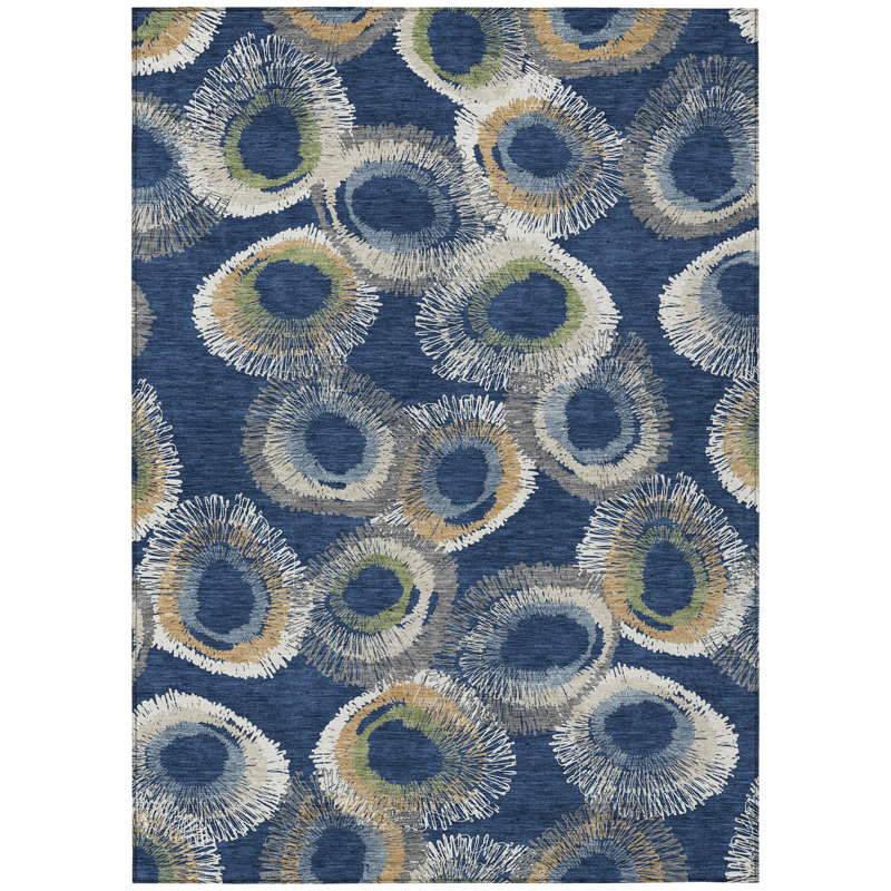 Machine Washable Indoor/Outdoor Houtz ACN2278 Geometric Rug, Rectangle 9' x 12'