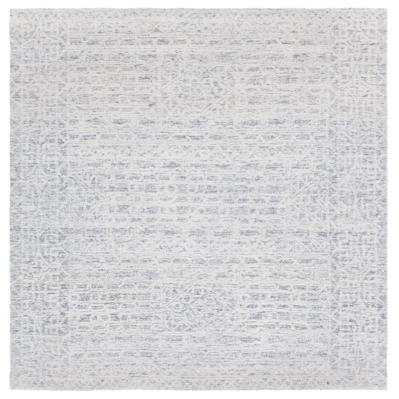 Ebony 222 Area Rug In Ivory / Grey, Square 6'