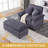 Artiomas 46.9-Inch Single Sofa, Upholstered Corduroy Armchair With Ottoman-593221628