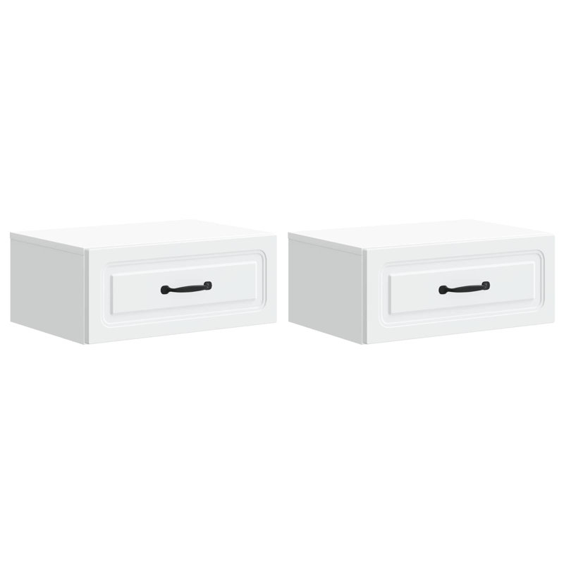 49cm W Manufactured Wood Bedside Table, White