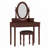 Vanity Desk with Adjustable Angle Mirror, Vintage Vanity Makeup Table and Cushioned Stool Set with Velvet Fabric Lining 5 Drawers,Wooden Dressing Table Set for Bedroom, Walnut-1813502446