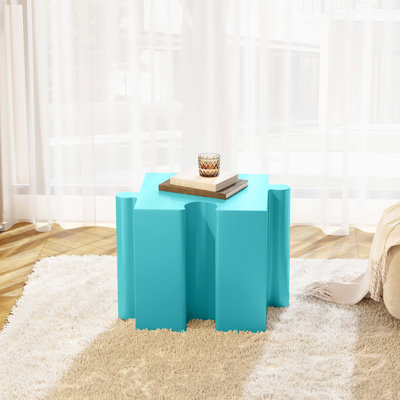 Table d'appoint à casse-tête, table modulaire à bord concave MGO - acheter simple ou combiner pour des aménagements personnalisés, intérieur et extérieur, couleur bleu clair