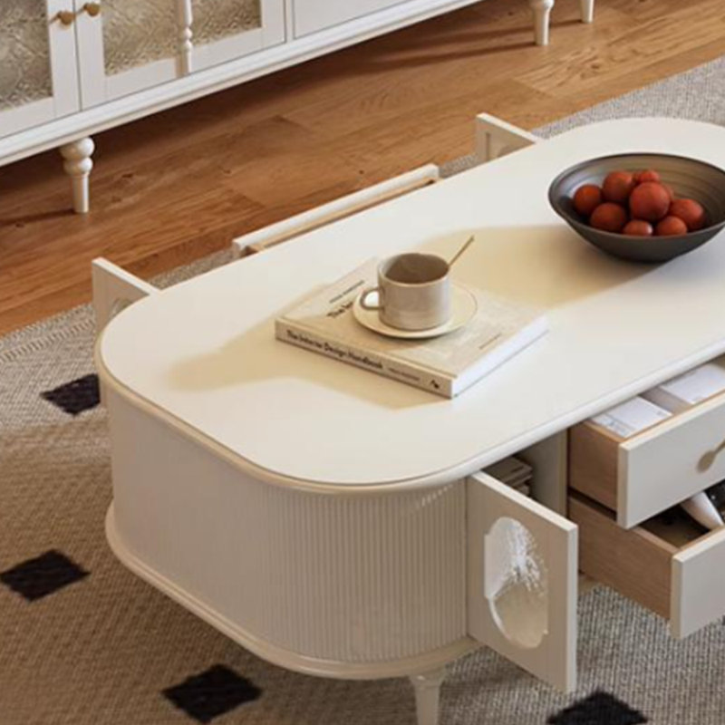 Retro classic design solid wood coffee table, 17.71" H x 51.18" L x 27.55" W