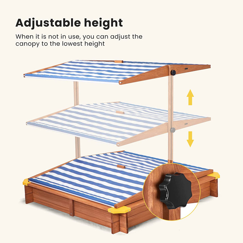 VIVOHOME x Solid Wood Sandbox with Cover