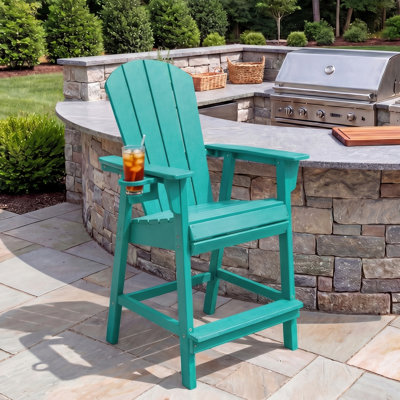 Chaise de comptoir Adirondack avec porte-gobelet
