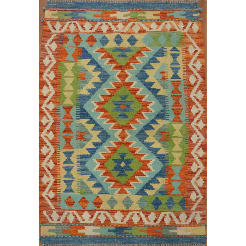 Colourful Southwestern Style Floor Kilim Rug 3X4