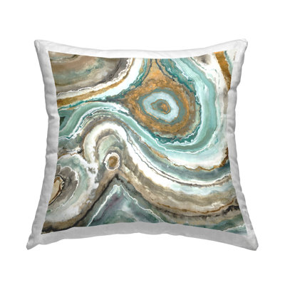 Coussin décoratif abstrait à motif géométrique en agate par Liz Jardine