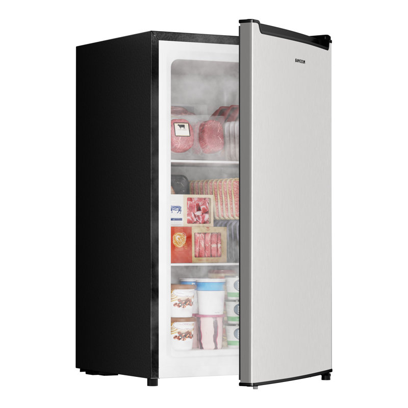Mini congélateur compact avec porte réversible BANGson, Argent argent