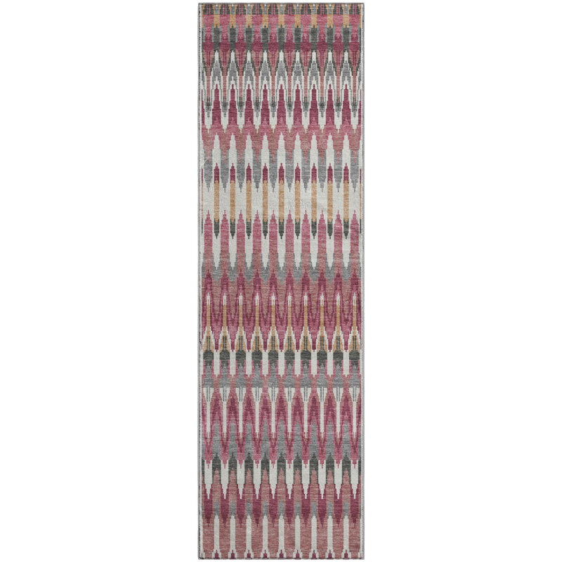 Premium Machine Washable Prisco Mauve Rug, Runner 2'3" x 7'6"