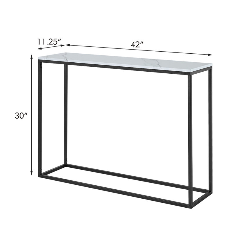 Chipman 13'' Console Table, White, Black