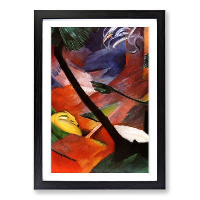 Sleeping Deer in the Forest by Franz Marc - Picture Frame Painting