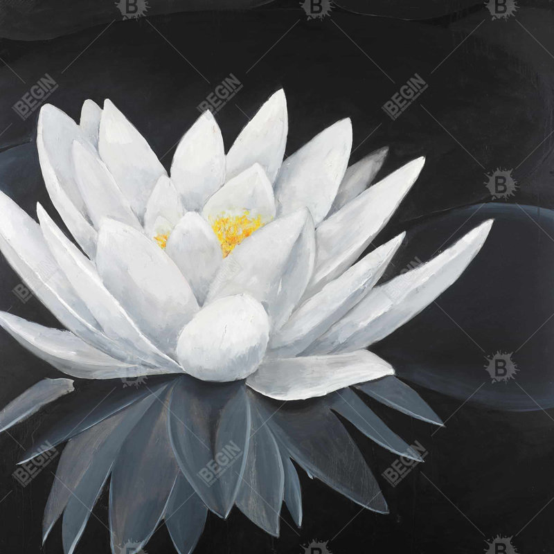 Lotus flower with reflection - 18"x18" Throw pillow cover - Poly twill - Print on demand, 18" H x 18" W, No Fill