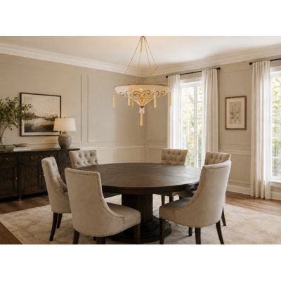 Traditional 7 Light European Fabric Pendant