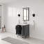 Ensemble de meuble-lavabo de comptoir en marbre blanc Carrara Elizabeth de 24 po avec miroir Elizabeth-2074134813