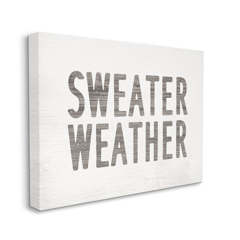 Reproduction d’art textuel, "Weather» par Daphné Polselli, H 20 po x l 16 po x P 1,5 po, Toile tendue