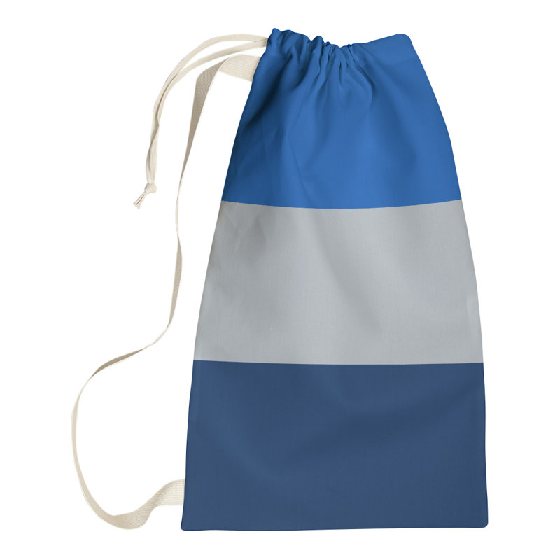 Utah Fabric Laundry Bag with Handles, Small ( 29" x 18" x 1.5"), Royal Blue/Silver/Navy Blue