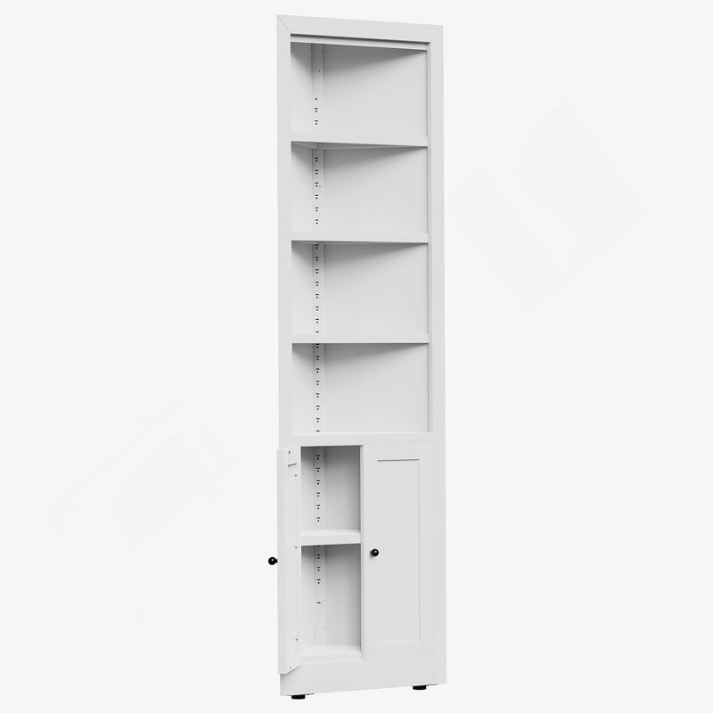 Corner Storage Cabinet With 2 Doors, 5-Tier Metal Cabinet With Adjustable Shelves