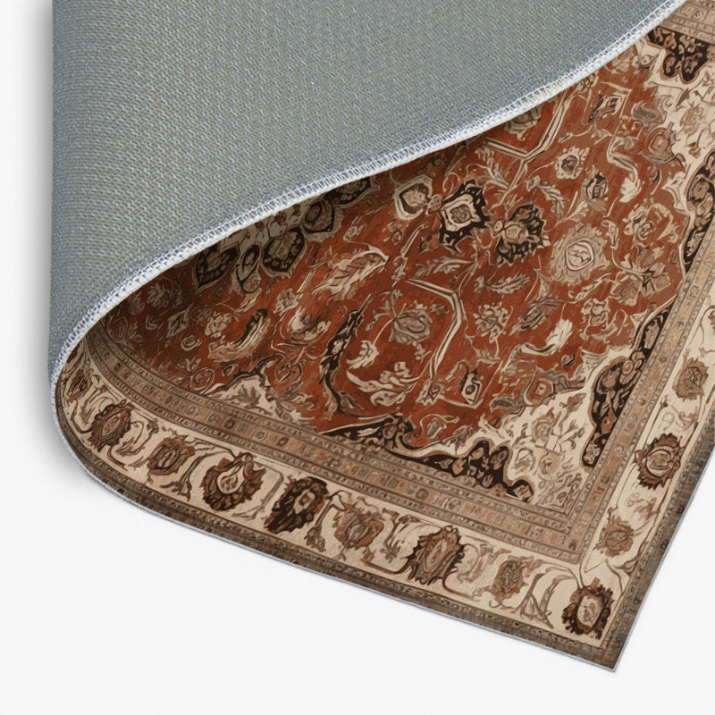 Tapis d'intérieur et d'extérieur brun Persian, Rectangulaire 8 pi x 10 pi
