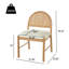 Chaise rembourrée Verona Organic Modern avec dossier cannelé et structure en bois d'hévéa massif pour la cuisine et la salle à manger-130632533-130632535