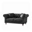 Canapé en tissu 66 po Chesterfield ‌Tech, canapé à accoudoirs roulés en tissu High-Tech, canapé rembourré de style Mid-Century, canapé 2 places pour salon, bureau, appartement, noir-1182913011