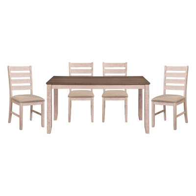Table de salle à manger rectangulaire gris et blanc