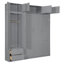 Grand lit escamotable mural avec armoire supérieure, tablettes et garde-robe - Lit pliant peu encombrant gris-1276081633