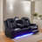 83.5" Breathing Leather Power Recliner Sofa With Middle Drop-down Table-556123385