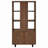 3-shelf Bookcase with Slatted Doors