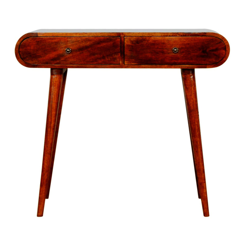 Simple & Elegant Appearance Console Table Wood Table Top,Leisure Coffee Table, Brown