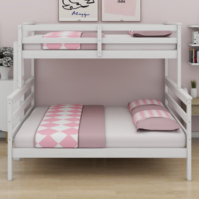 Durable Wooden Bunk Bed Equipped with Stable Ladder