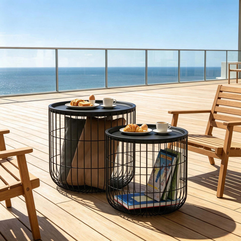 Modern Wire Frame Accent Tables Set