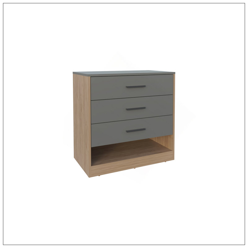 Commode, 3 tiroirs, 1 tablette