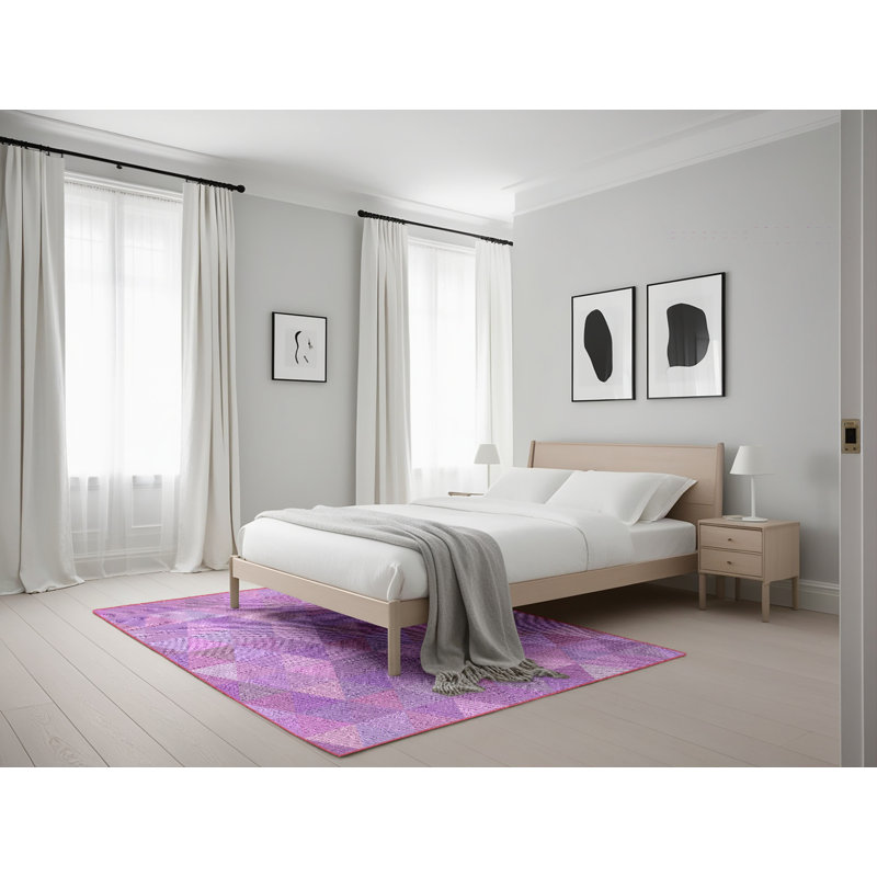 Tapis mauve/rose/mauve à motifs Millbury, Rectangle 5 pi x 7 pi