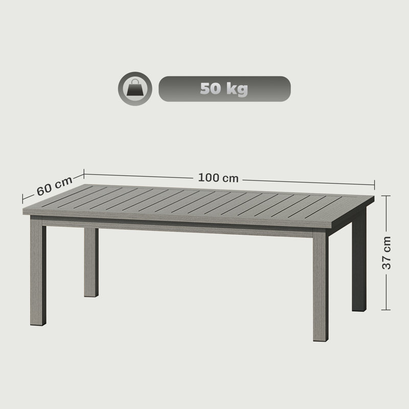 Rectangular 4 - Person 100cm L Outdoor Coffee Table