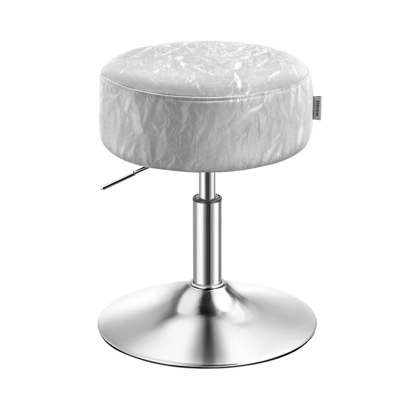 Steel Accent Stool, Dove Grey