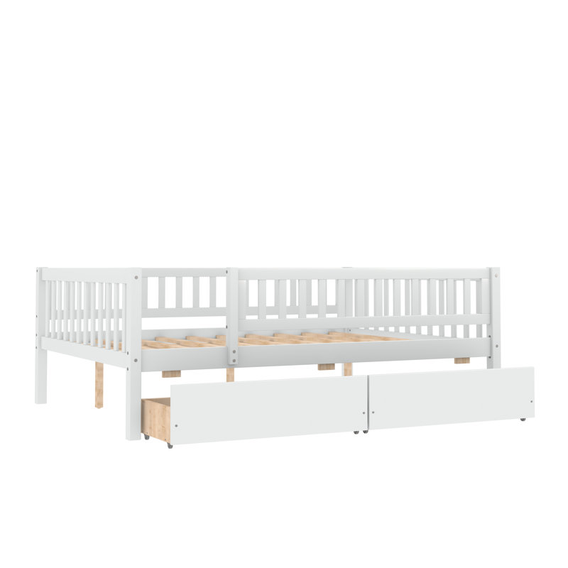Miyamoto Kids Full Daybed with Drawers, White