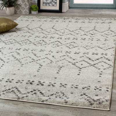 Converge Geometric Cream Gray Indoor Rug