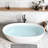 Solid Surface Matte Freestanding Soaking Tub with Thick Edges, Overflow, and Pop-up Drain in Matte White