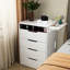31 tables de chevet avec coiffeuse et tiroirs, tabouret de bureau caché compact avec miroir blanc
