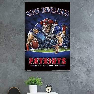 Trends International NFL New England Patriots - Logo 21 Framed Wall Poster  Prints Black Framed Version 22.375 x 34