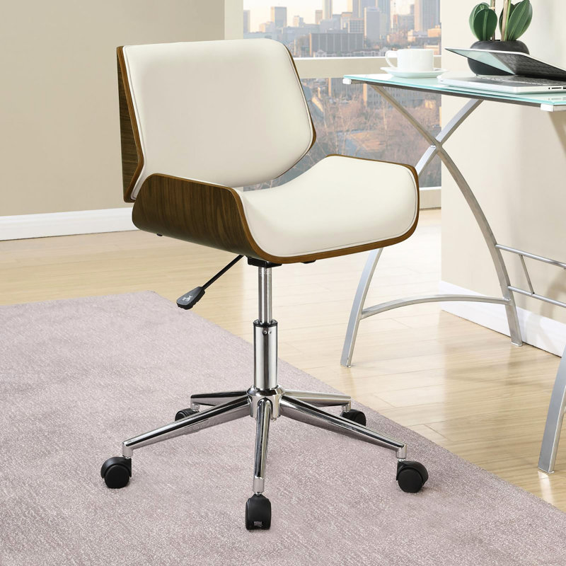 Chaise de bureau avec accents noyer et largeur de siège réglable