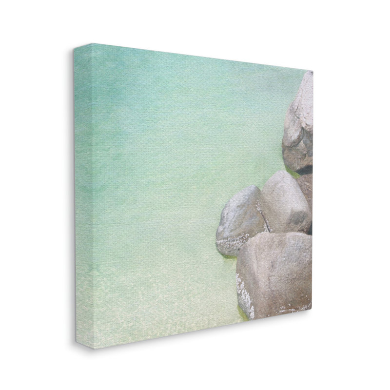Océan, roches sur la côte, estampe numérique, art par LSR Design Studio, H 36 po x l 36 po x P 1,5 po