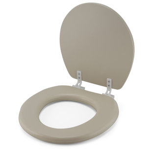 Siège de toilette allongé en plastique, à fermeture lente, blanc, 14,56 x  18,5