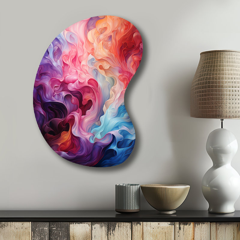 «Citally Opt Art Radiant Spectrum II», art mural en métal asymétrique, reproduction d'art unique, H 39 po x l 28 po