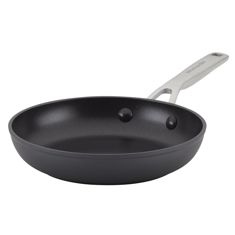 8.25-Inch Matte Black Aluminum Nonstick Frying Pan with Lid