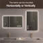 Miroir de salle de bain 24 po x 40 po à DEL avec miroirs de salle de bain avec lumières frontales anti-buée et sans miroir