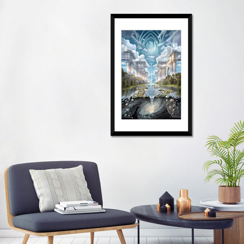 «Genesis II», impression sur toile, Papier beaux-arts encadré noir, Blanc, H 32 po x l 24 po x P 1 po