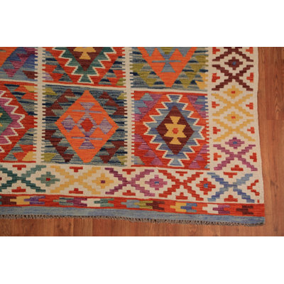 All-Over Wool Kilim Oriental Area Rug 8x12
